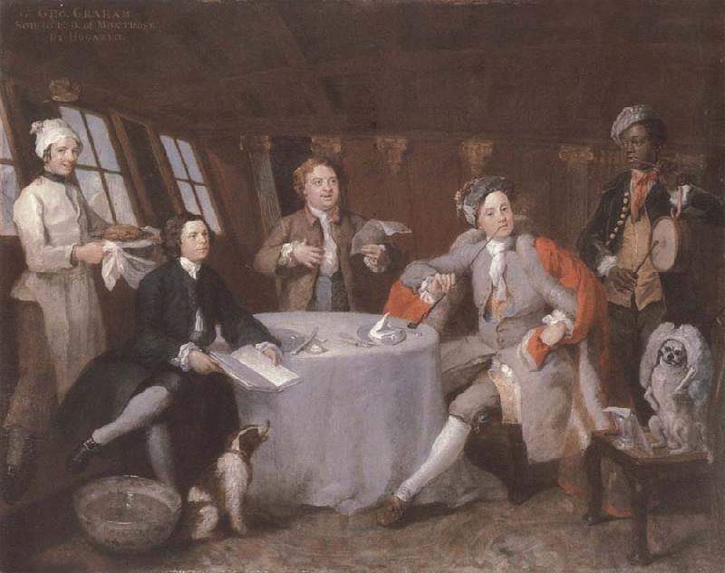 William Hogarth Museum nationally maritime Portrat the lord George Graham in its Kajute oil painting image